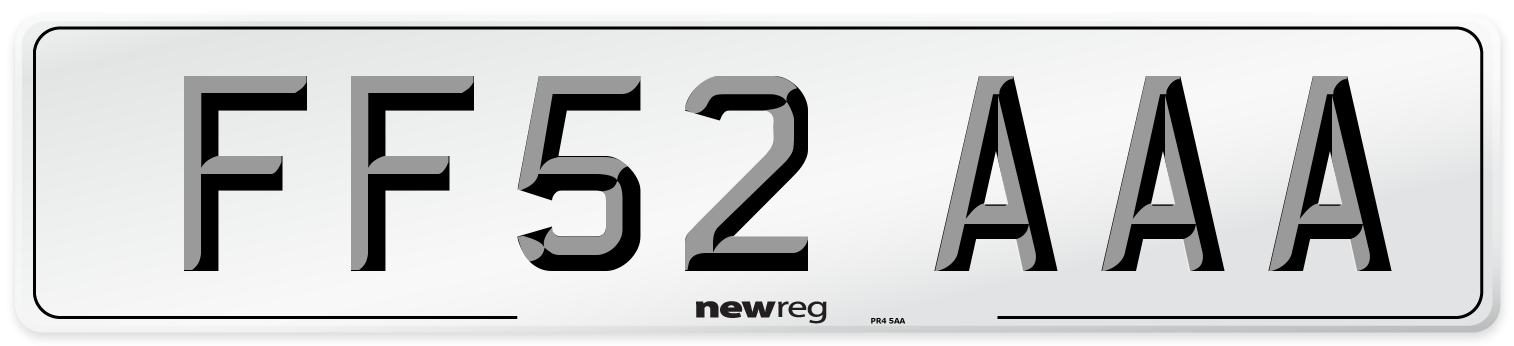 FF52 AAA Number Plate from New Reg